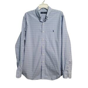 Ralph Lauren Blue White Checkered Shirt Size XL